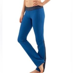 Lululemon Yoga Pants Blue Limitless Split Set Pant Back Pockets Size 6